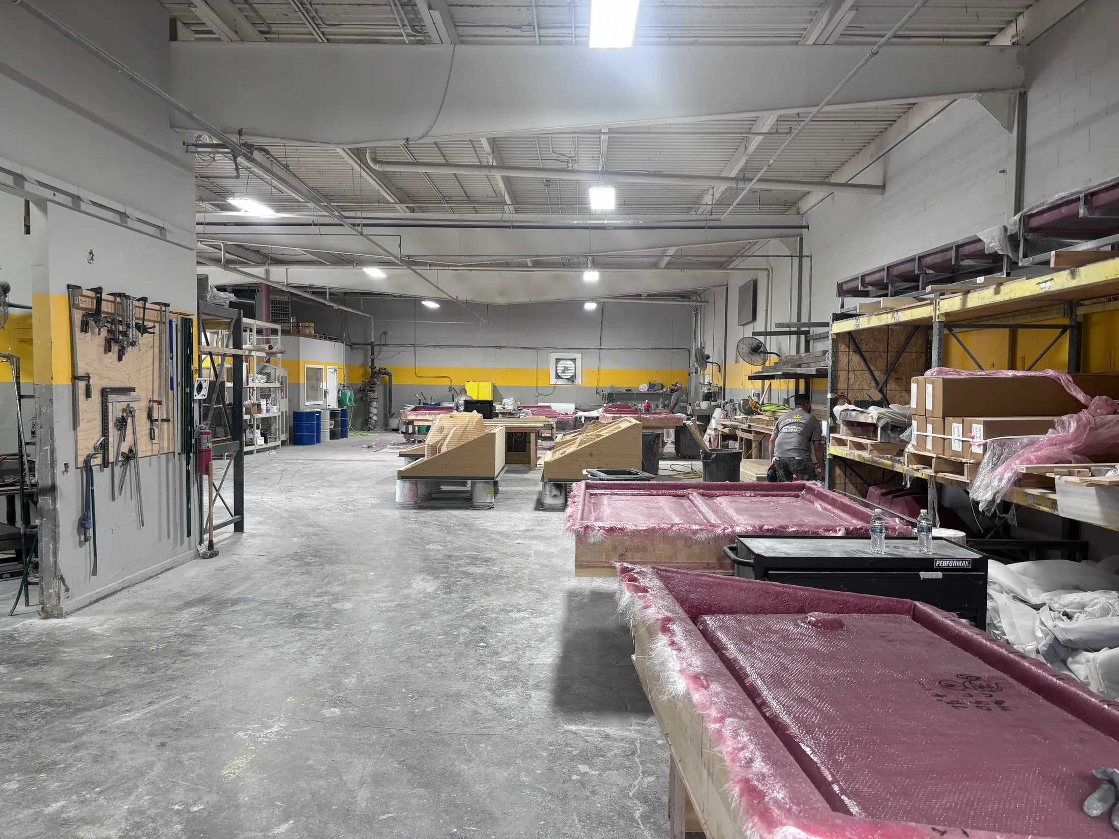Prestige Tooling shop floor with large tools and CNC equipment