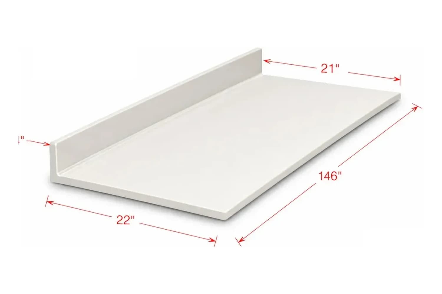 Current catalog drawing of the Counter Top and Deck mold with labeled dimensions