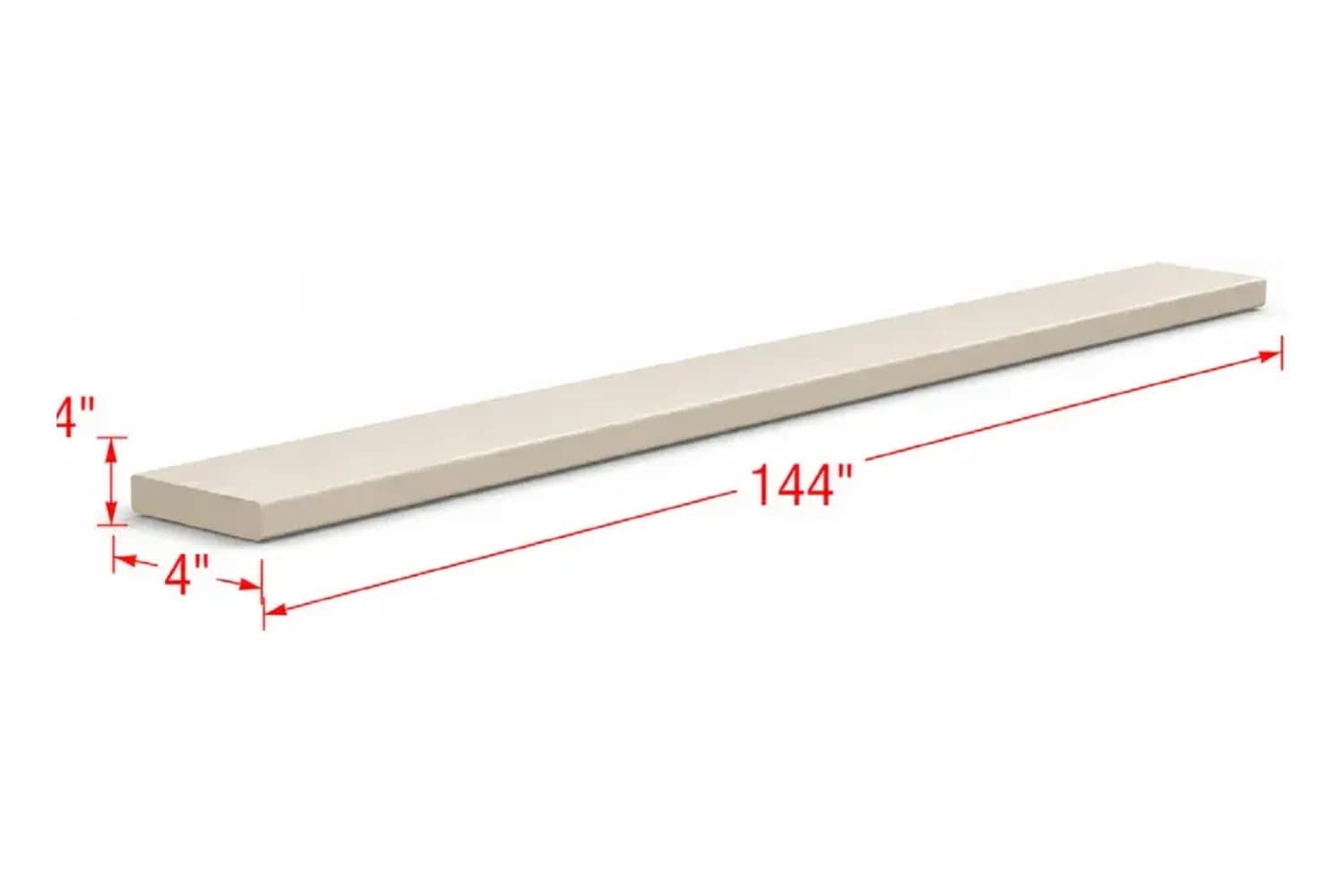 Current catalog drawing of the four-inch trim profile with labeled dimensions
