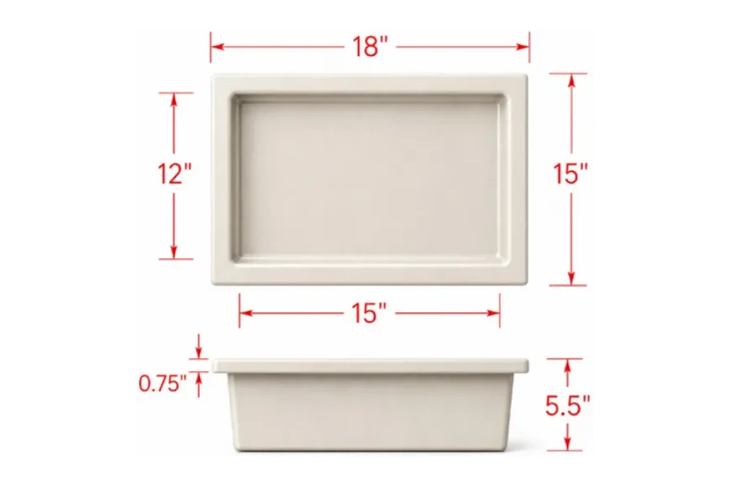 Catalog drawing of the Royal Niche with labeled dimensions