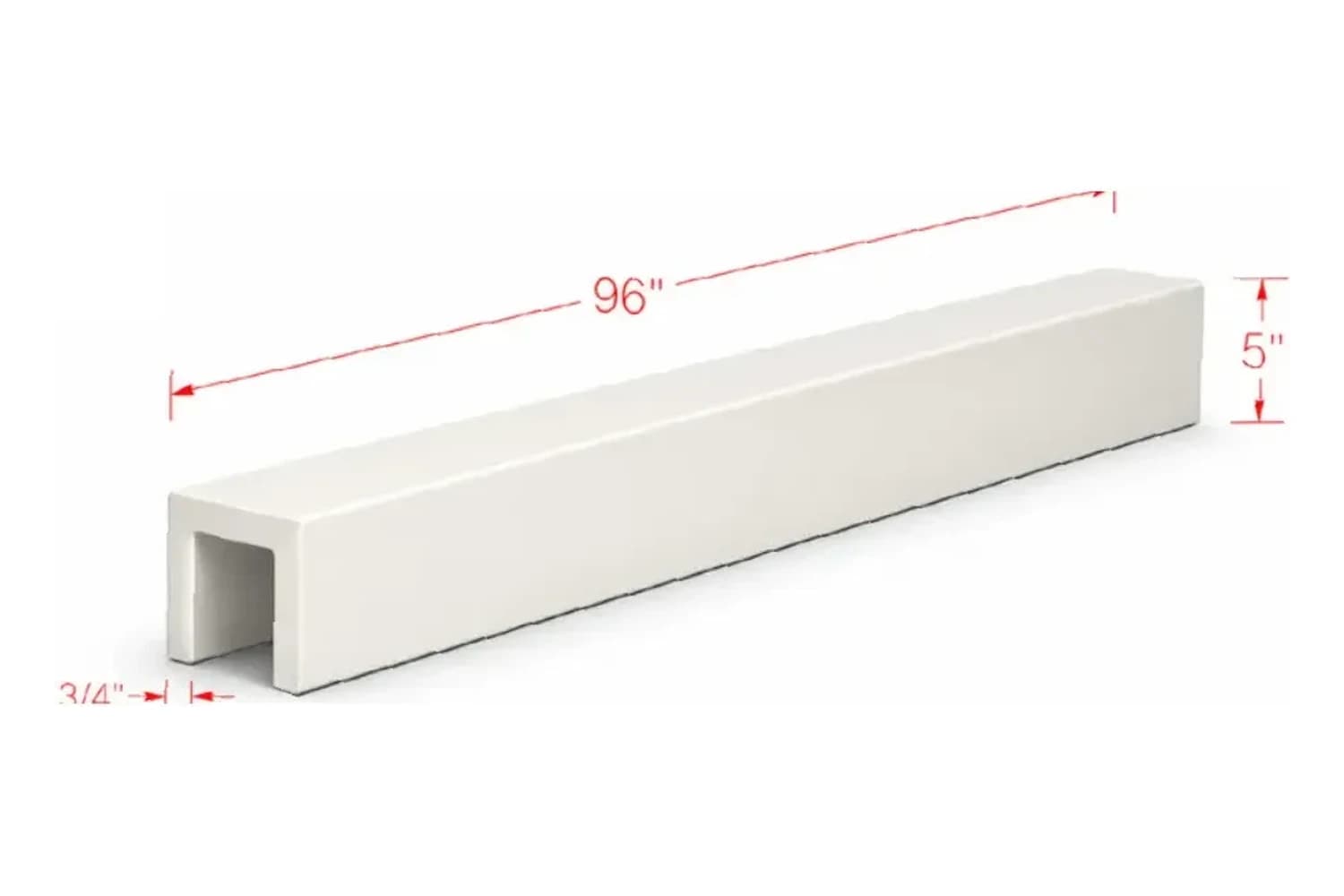 Current catalog drawing of the 96-inch threshold with labeled dimensions