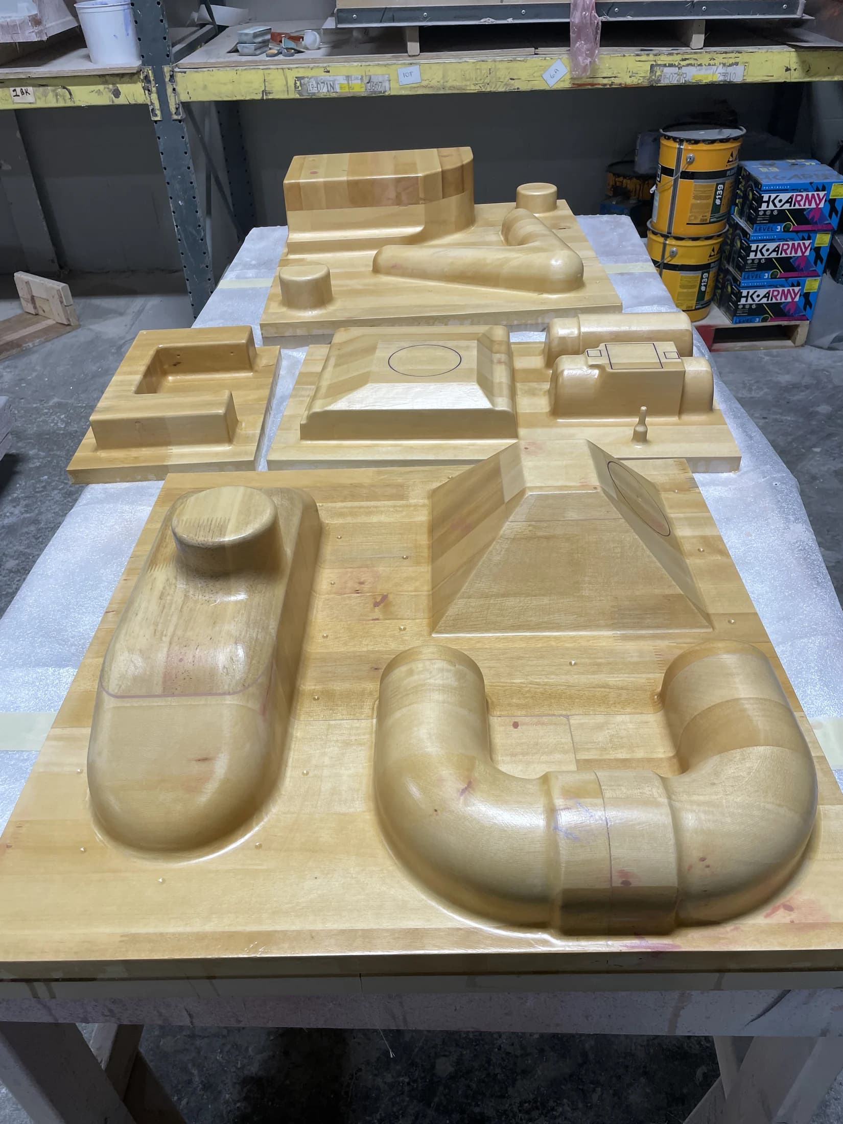 Multiple completed thermoforming patterns in the Prestige shop